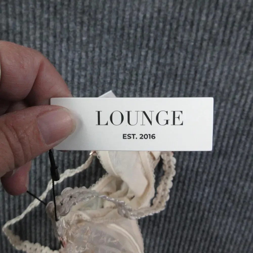 Lounge Bra Womens 38D Beige Longline Lace Sheer Underwired Closure NWT